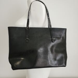 Elegant Black Vegan Leather Tote Bag
